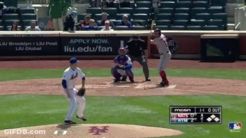 Baseball Game In Front Of Liu Ad GIF