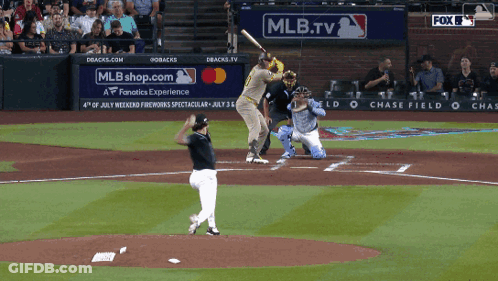 Baseball Game In Front Of MLB.tv Sign GIF