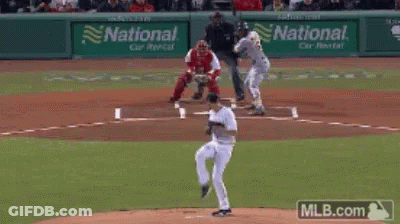Baseball Game In Front Of National Advertisement GIF