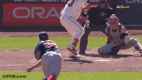 Baseball Game In Front Of Oracle Banner GIF