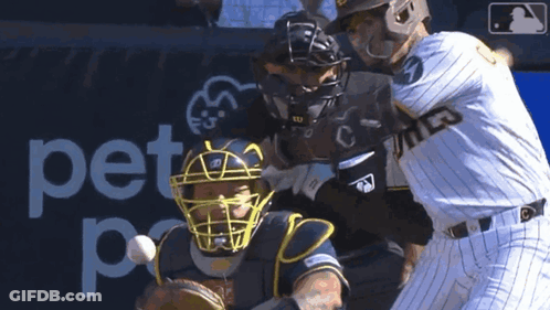 Baseball Game In Front Of Petco Ad GIF