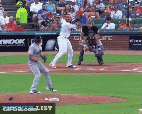Baseball Game In Front Of Pitcher List Sign GIF