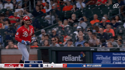 Baseball Game In Front Of Reliant Banner GIF
