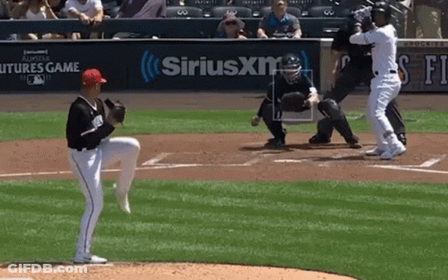 Baseball Game In Front Of Sirius XM Sign GIF