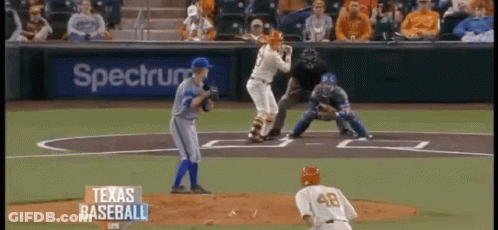 Baseball Game In Front Of Spectrum Advertisement GIF
