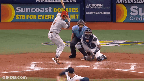 Baseball Game In Front Of Suncoast Ad GIF