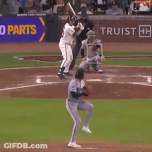 Baseball Game In Front Of Truist Sign GIF