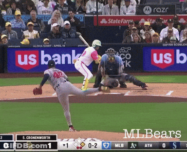 Baseball Game In Front Of US Bank Ad GIF