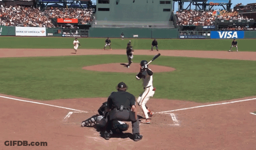 Baseball Game In Front Of Visa Ad GIF