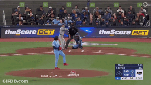 Baseball Game In Front Of Wendy's Advertisement GIF