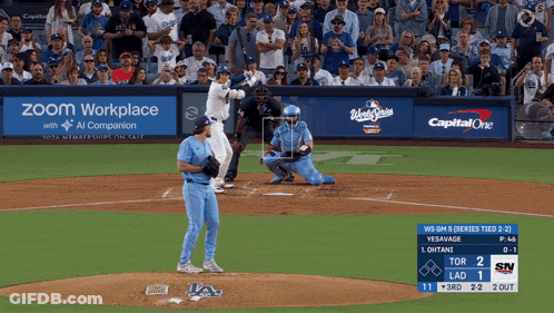 Baseball Game In Front Of Zoom Ad GIF