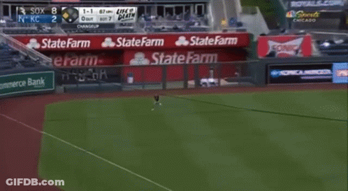 Baseball Game In Stadium With Advertisements GIF