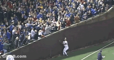 Baseball Game In Stadium With Crowd GIF