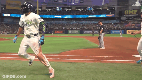 Baseball Game In Stadium With GM Advertising GIF