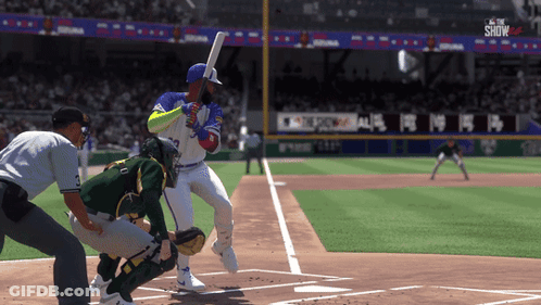 Baseball Game In Video Game GIF