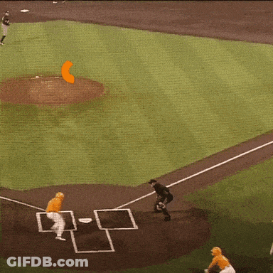 Baseball Game On Field With Orange Circle GIF
