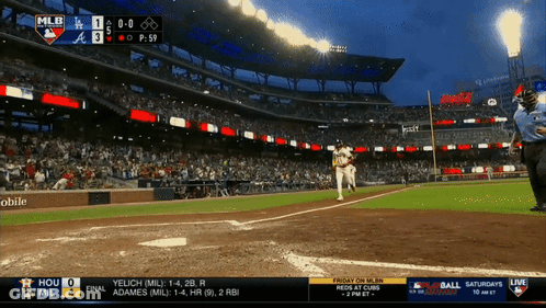 Baseball Game Score 0-0 GIF