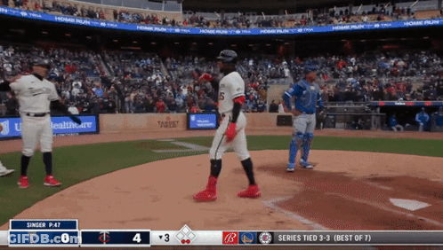 Baseball Game Score 4-3 GIF