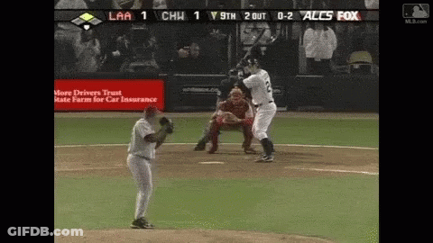 Baseball Game Screen With Rate Farm Ad GIF