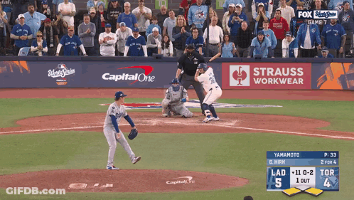 Baseball Game Sponsored By Capital One And Strauss Workwear GIF