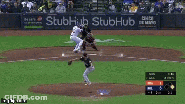 Baseball Game Sponsored By Pepsi And Miller Lite GIF