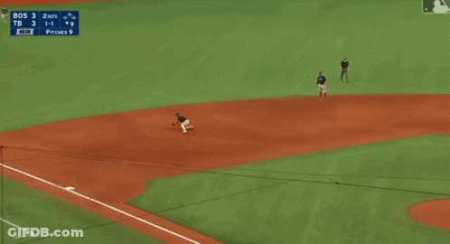 Baseball Game Tie Score 3-3 GIF