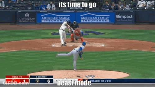 Baseball Game With American Family Insurance Ads GIF