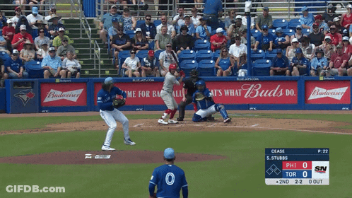 Baseball Game With Budweiser Ad GIF