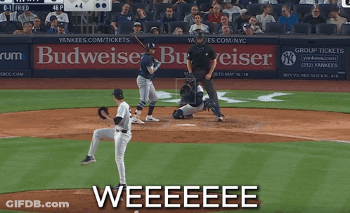 Baseball Game With Budweiser Ad In Outfield GIF