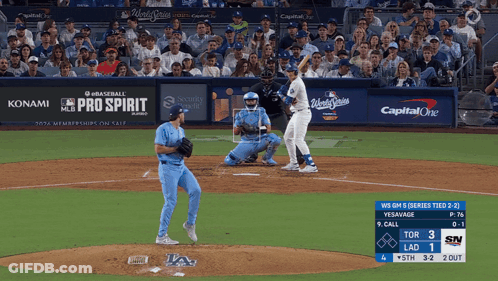 Baseball Game With Capital One Advertisement GIF