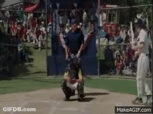 Baseball Game With Catcher And Umpire GIF