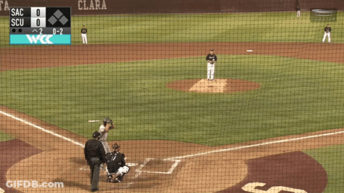 Baseball Game With Clara Scoreboard GIF