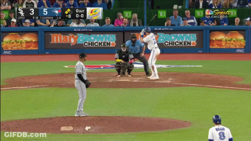 Baseball Game With Mary Brown Ads GIF