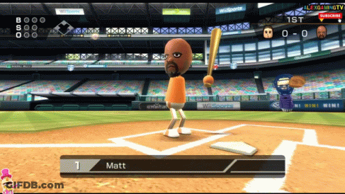 Baseball Game With Matt At Bat GIF