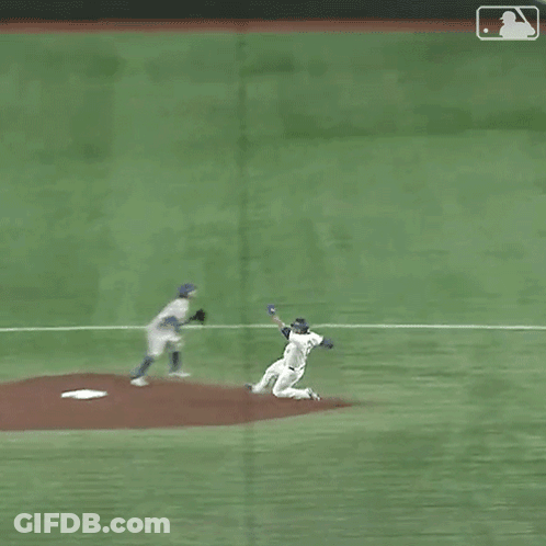 Baseball Game With Referee And Players GIF