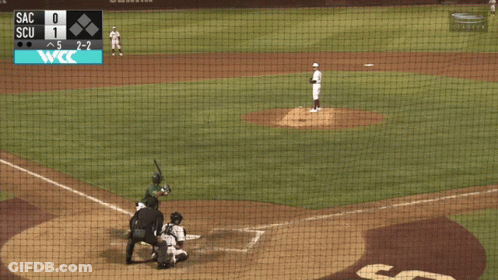 Baseball Game With Sac And Scu On Scoreboard GIF