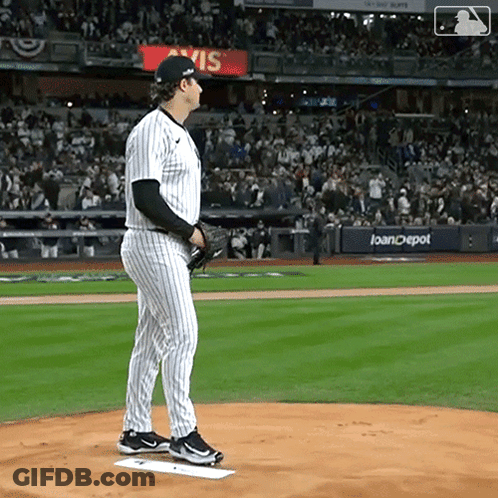 Baseball Pitcher On Mound By LoanDepot Sign GIF