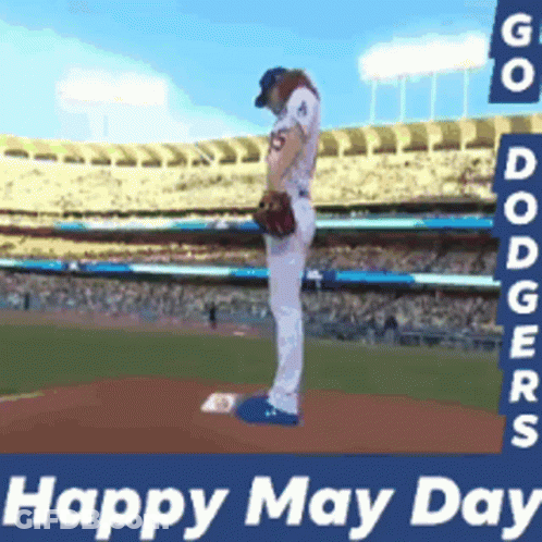 Baseball Pitcher With Happy May Day GIF