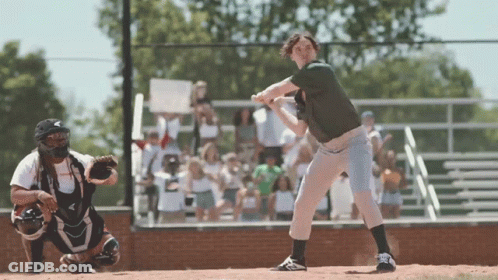 Baseball Player About To Hit With Catcher Behind GIF