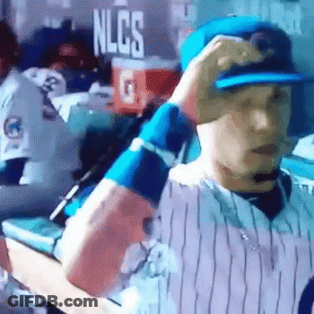 Baseball Player Adjusting Blue Hat GIF