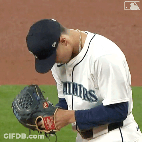 Baseball Player Adjusting Glove GIF