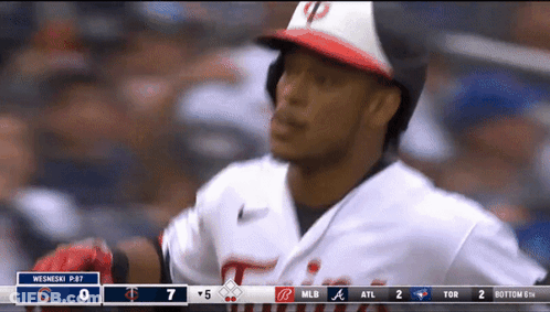 Baseball Player And Wesinski P-87 Scoreboard GIF