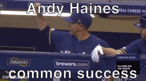 Baseball Player Andy Haines Standing In Dugout GIF