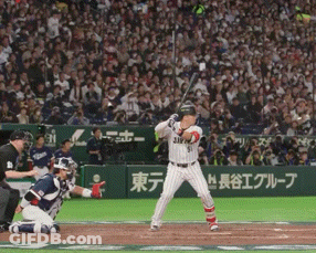Baseball Player At Bat With JL Sign GIF