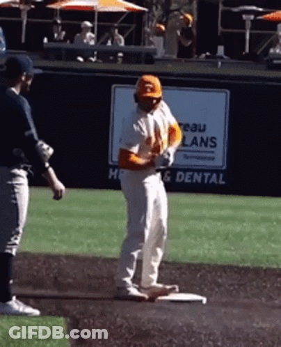 Baseball Player At Eau Lans Dental Sign GIF