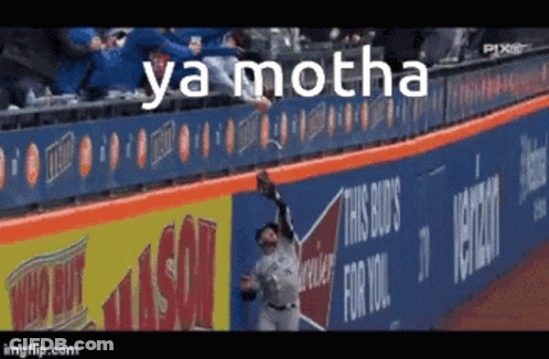 Baseball Player Catches Ball In Front Of This Bud's For You Wall GIF