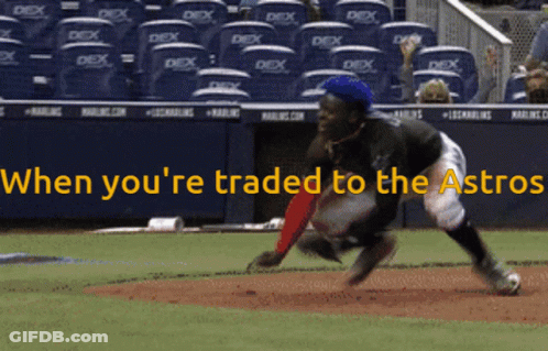 Baseball Player Catching Ball When You're Traded To The Astros GIF