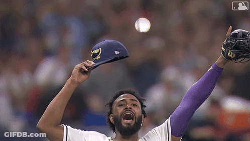 Baseball Player Catching Ball With Wilson Glove GIF