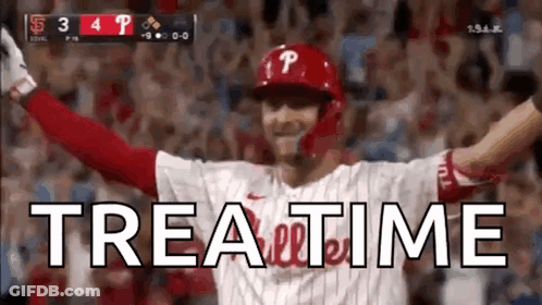 Baseball Player Celebrating Arms Up Trea Time GIF