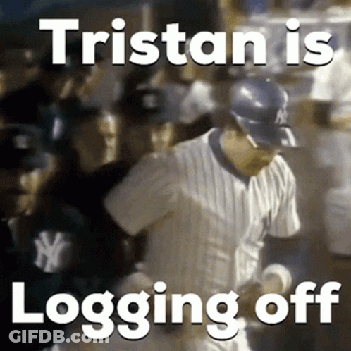 Baseball Player Chased Says Tristan Is Logging Off GIF